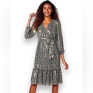Lauren Conrad Shimmer Metallic Tie Dress